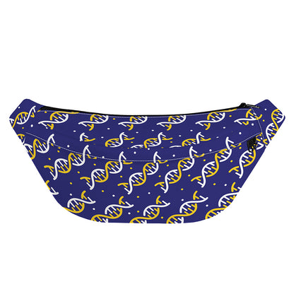 White And Yellow DNA Pattern Print Fanny Pack