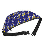 White And Yellow DNA Pattern Print Fanny Pack