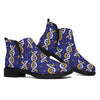 White And Yellow DNA Pattern Print Flat Ankle Boots