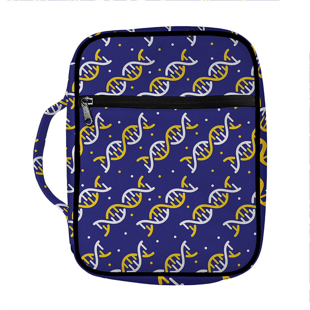 White And Yellow DNA Pattern Print Front Pocket Bible Bag