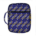 White And Yellow DNA Pattern Print Front Pocket Bible Bag