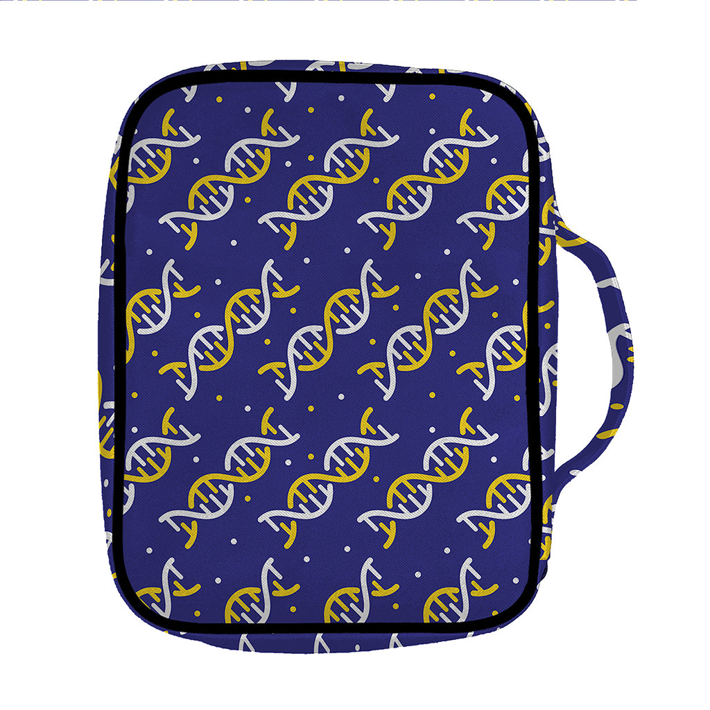White And Yellow DNA Pattern Print Front Pocket Bible Bag