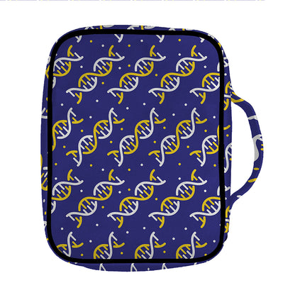 White And Yellow DNA Pattern Print Front Pocket Bible Bag
