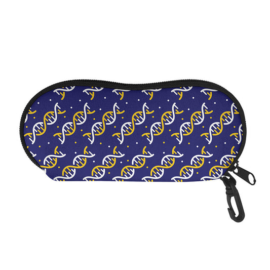 White And Yellow DNA Pattern Print Glasses Case
