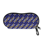 White And Yellow DNA Pattern Print Glasses Case