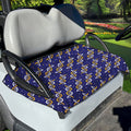 White And Yellow DNA Pattern Print Golf Cart Seat Cover