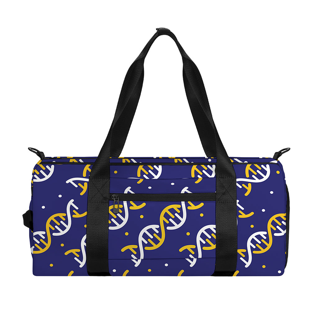 White And Yellow DNA Pattern Print Gym Bag