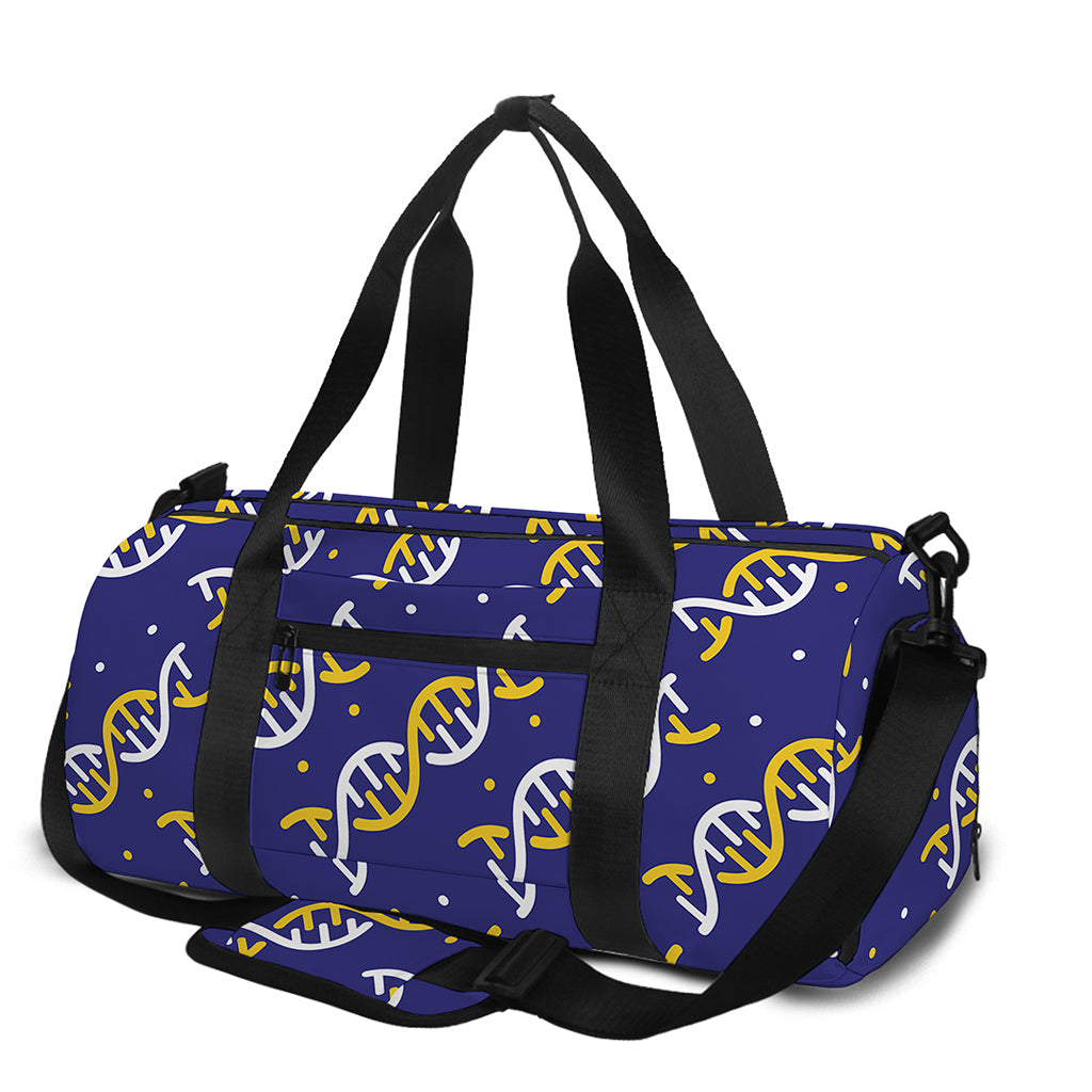 White And Yellow DNA Pattern Print Gym Bag