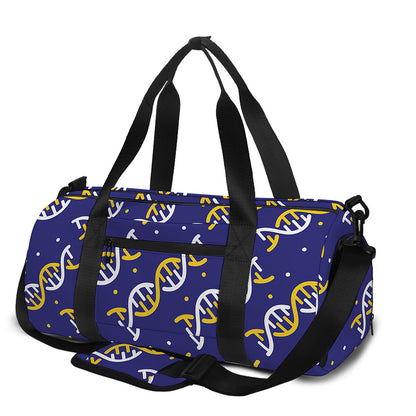 White And Yellow DNA Pattern Print Gym Bag
