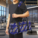 White And Yellow DNA Pattern Print Gym Bag