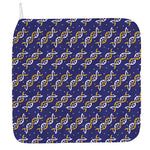 White And Yellow DNA Pattern Print Hand Towel