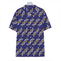 White And Yellow DNA Pattern Print Hawaiian Shirt
