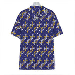 White And Yellow DNA Pattern Print Hawaiian Shirt