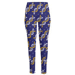 White And Yellow DNA Pattern Print High-Waisted Pocket Leggings