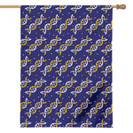 White And Yellow DNA Pattern Print House Flag
