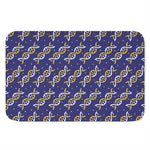 White And Yellow DNA Pattern Print Indoor Door Mat