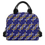 White And Yellow DNA Pattern Print Insulated Lunch Bag