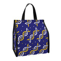 White And Yellow DNA Pattern Print Insulated Lunch Tote