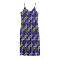White And Yellow DNA Pattern Print Jersey Midi Cami Dress