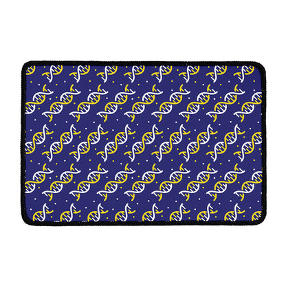 White And Yellow DNA Pattern Print Kitchen Mat
