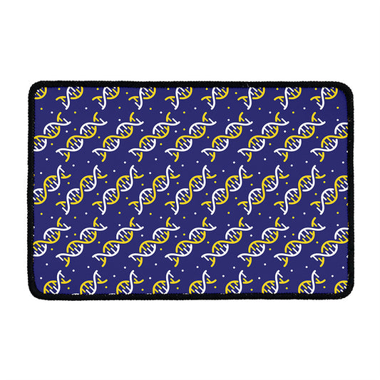 White And Yellow DNA Pattern Print Kitchen Mat