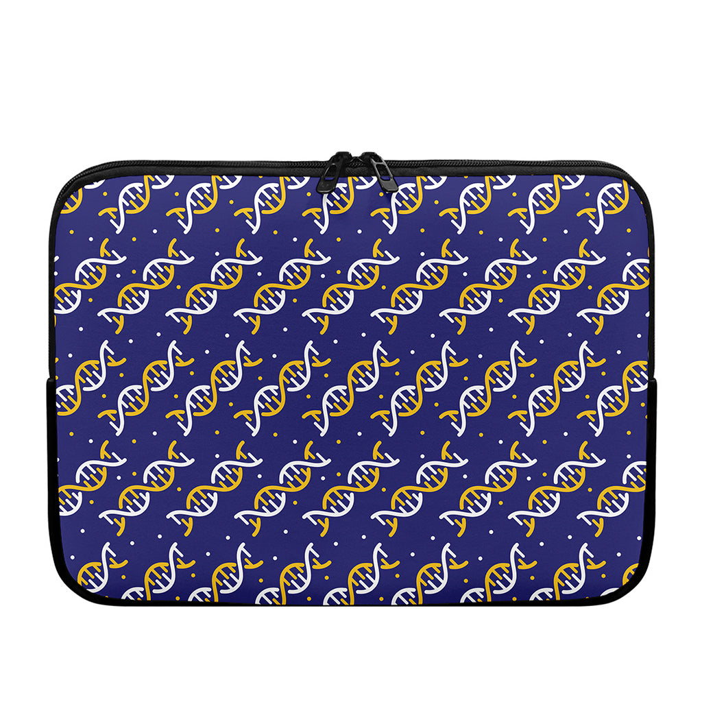 White And Yellow DNA Pattern Print Laptop Sleeve