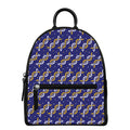 White And Yellow DNA Pattern Print Leather Backpack