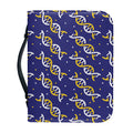 White And Yellow DNA Pattern Print Leather Bible Cover