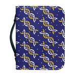 White And Yellow DNA Pattern Print Leather Bible Cover