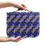 White And Yellow DNA Pattern Print Leather Bible Cover