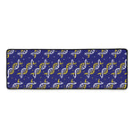 White And Yellow DNA Pattern Print Long Kitchen Mat