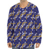 White And Yellow DNA Pattern Print Long Sleeve Baseball Jersey