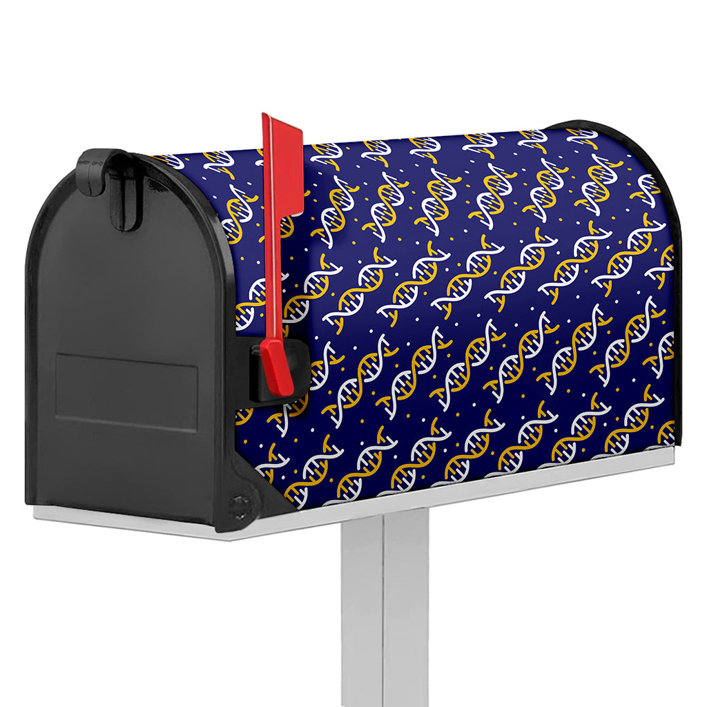 White And Yellow DNA Pattern Print Mailbox Cover