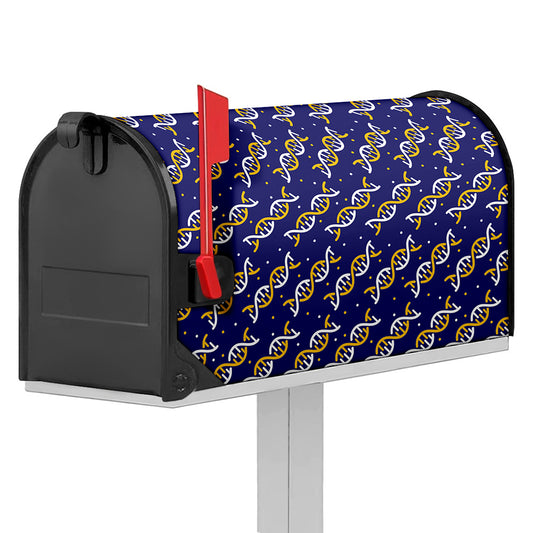 White And Yellow DNA Pattern Print Mailbox Cover