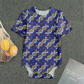 White And Yellow DNA Pattern Print Men's Bodysuit