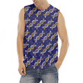 White And Yellow DNA Pattern Print Men's Fitness Tank Top