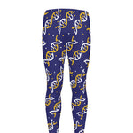 White And Yellow DNA Pattern Print Men's leggings