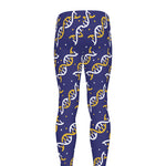 White And Yellow DNA Pattern Print Men's leggings