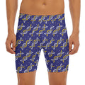 White And Yellow DNA Pattern Print Men's Long Boxer Briefs