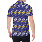 White And Yellow DNA Pattern Print Men's Shirt