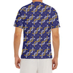 White And Yellow DNA Pattern Print Men's Short Sleeve Rash Guard