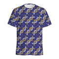 White And Yellow DNA Pattern Print Men's Athletic T-Shirt