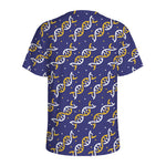 White And Yellow DNA Pattern Print Men's Sports T-Shirt