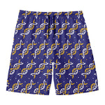 White And Yellow DNA Pattern Print Men's Swim Trunks