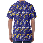 White And Yellow DNA Pattern Print Men's Velvet T-Shirt