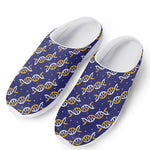 White And Yellow DNA Pattern Print Mesh Casual Shoes