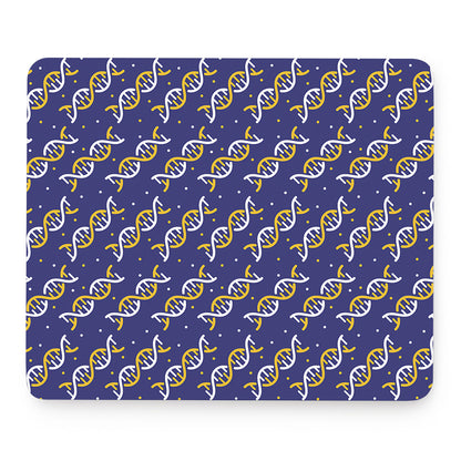 White And Yellow DNA Pattern Print Mouse Pad