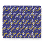 White And Yellow DNA Pattern Print Mouse Pad