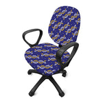 White And Yellow DNA Pattern Print Office Chair Cover