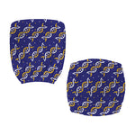 White And Yellow DNA Pattern Print Office Chair Cover